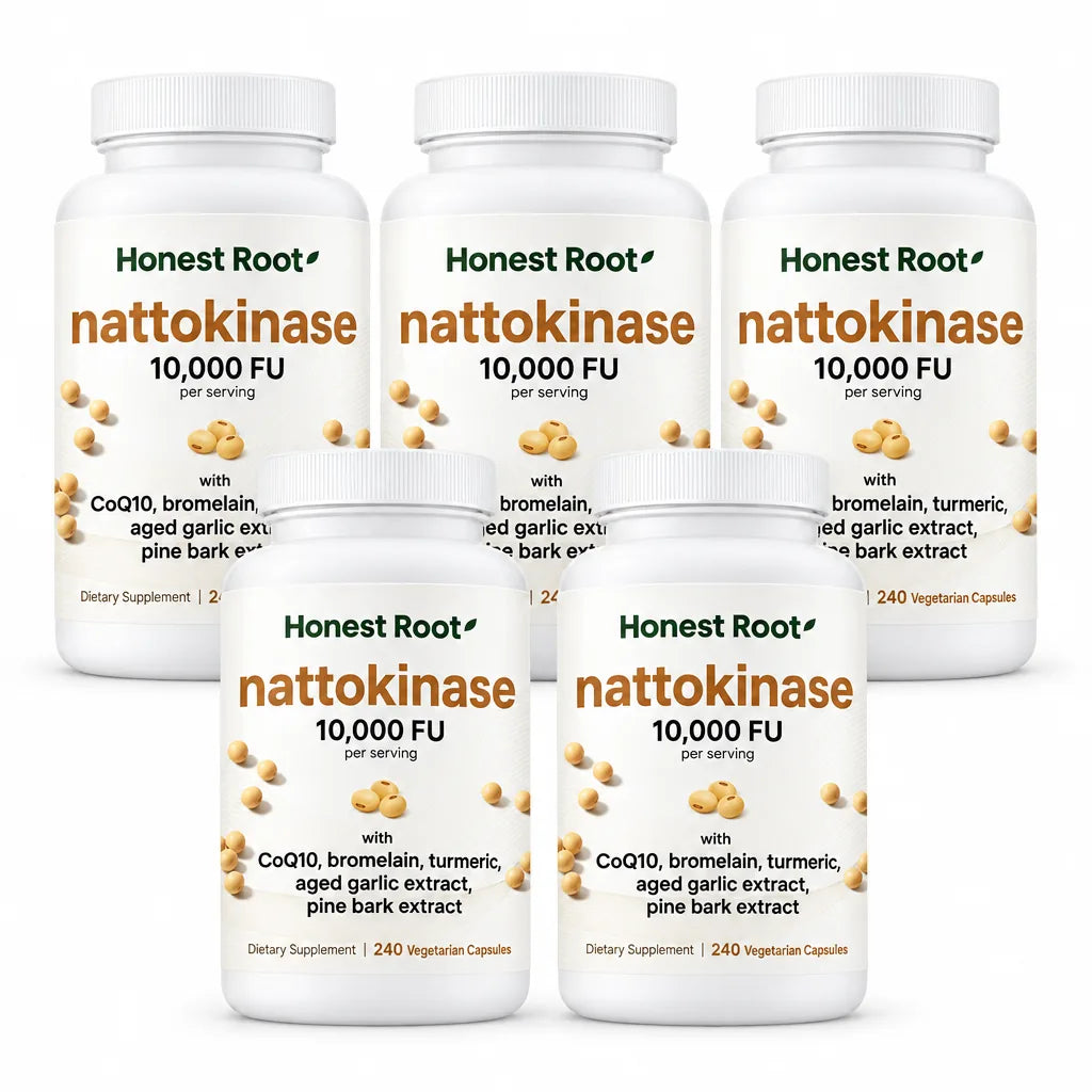 Five bottles of HonestRoot Nattokinase