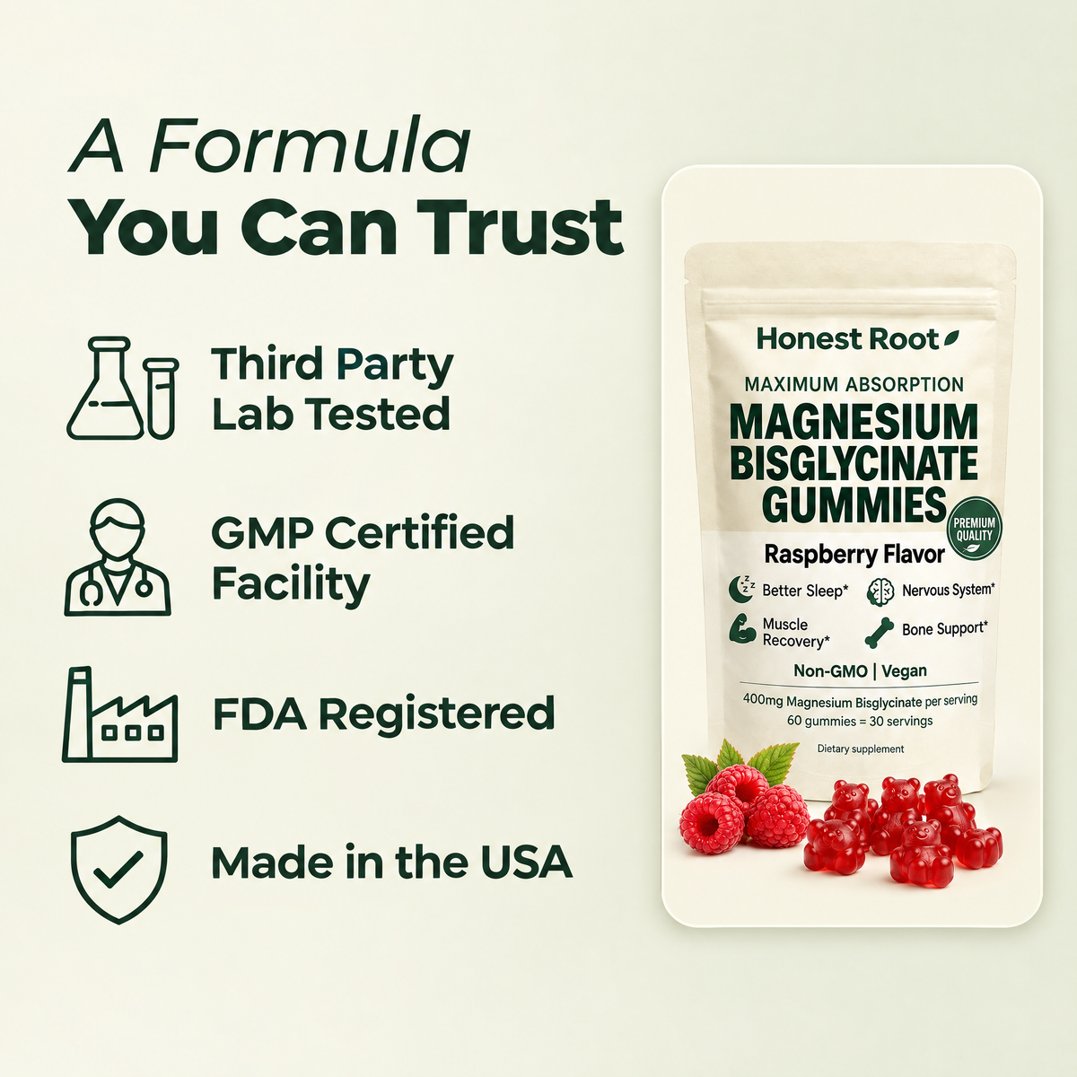 HonestRoot Magnesium Bisglycinate Gummies